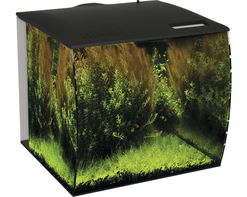 Set acvariu Fluval Flex 57 l cu iluminare LED, filtru, pompă, fără dulap inferior inclus, negru