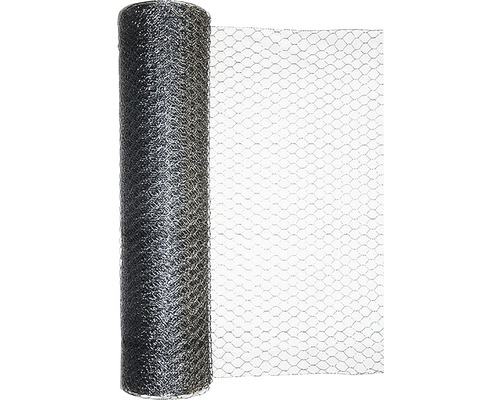 Plasă gard zincată hexagonală Kaiserthal 0,7 mm 1x10 m argintiu Rulou de plasă de sârmă pentru horticultură