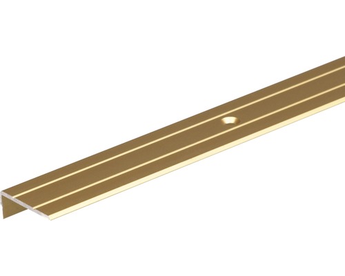 Protecție treaptă aluminiu Alberts 1000x24,5x20 mm, auriu Profil margine scară din aluminiu cu orificiu de fixare