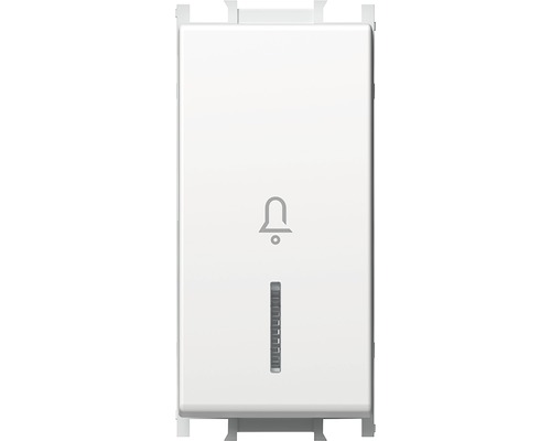 Buton de sonerie alb cu simbol de sonerie și etichetă pentru nume