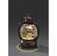 Glob de zăpadă cu Moș Crăciun și brad de Crăciun în felinar