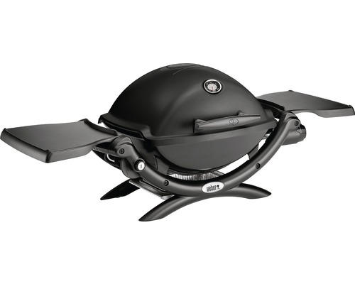 Grătar pe gaz Weber Q1200 1 arzător 2,8 kW suprafața de gătire 32x43 cm incl. termometru în capac, tavă de colectare grăsime, mese laterale Grătar pe gaz Weber Q 1200 cu mese laterale