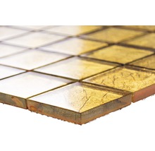 Mozaic sticlă XCM 8GO25 uni auriu structurat 30x30 cm-thumb-1