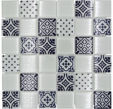 Mozaic piscină sticlă XCM 8OP1 alb 30x30 cm