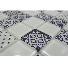Mozaic piscină sticlă XCM 8OP1 alb 30x30 cm