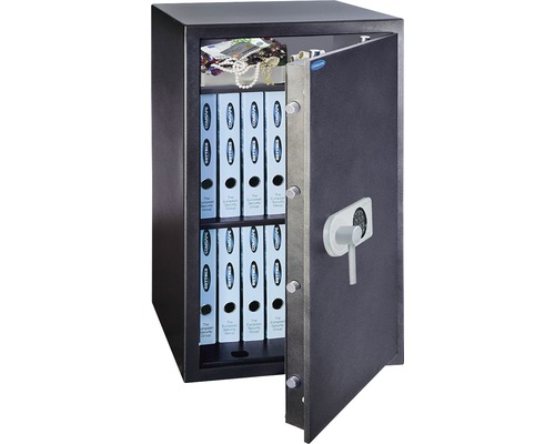 Seif antiefracţie Toscana 85 închidere electronică antracit 860x490x410mm Seif deschis cu dosare, numerar și bijuterii