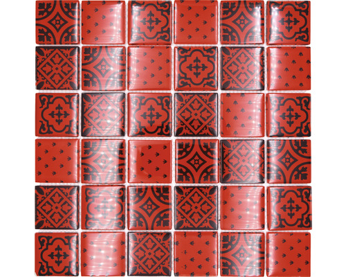 Mozaic piscină sticlă XCM 8OP3 roșu 30x30 cm