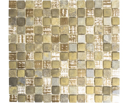 Mozaic sticlă-piatră naturală XCM CB 52 mix rustic 30x32,5 cm