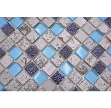 Plăci de mozaic cu elemente din sticlă, piatră și decorative