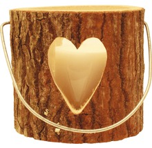 Candelă din lemn Ø 18 cm H 18 cm model inima-thumb-0