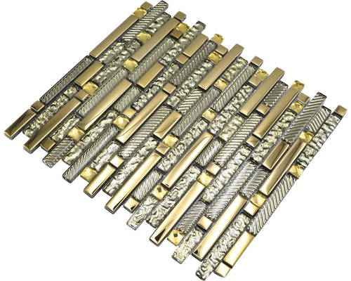 Placă de mozaic din sticlă și metal