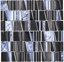 Mozaic sticlă-metal XCM LA29 mix negru 30x30 cm