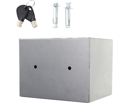 Seif gri cu chei și dibluri pentru montare pe perete