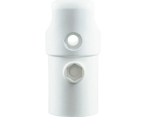 Conector din plastic alb pentru țevi cu locaș hexagonal intern