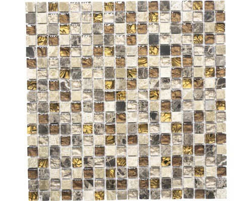 Mozaic sticlă-piatră naturală XCM M790 maro 30x30 cm