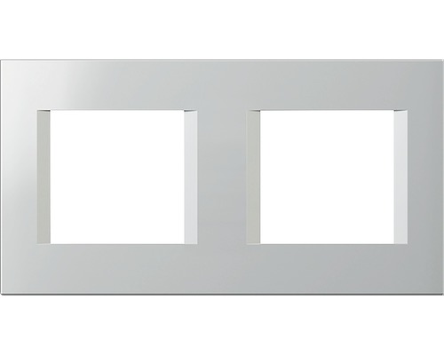 Ramă aparataje TEM Line 2x2 module, argintiu