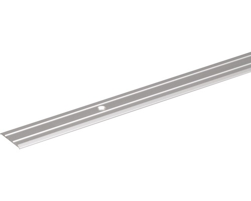 Profil de trecere aluminiu Alberts 2000x38 mm, argintiu Profil metalic de capăt cu orificiu