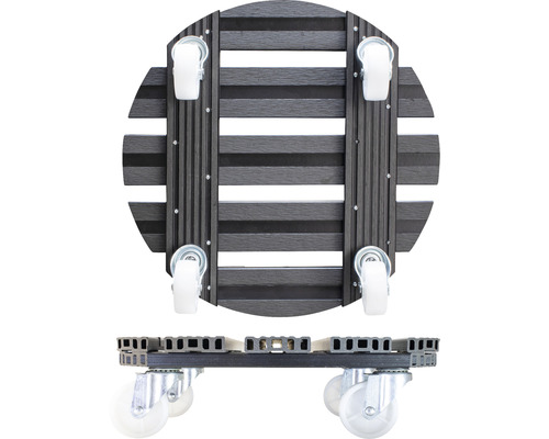 Rulou de plante din lemn cu patru roți