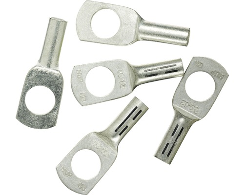 Papuci neizolați Haupa 16mm² cu inel M12, 5 bucăți, cupru Papuci de cablu din metal cu ochet rotund