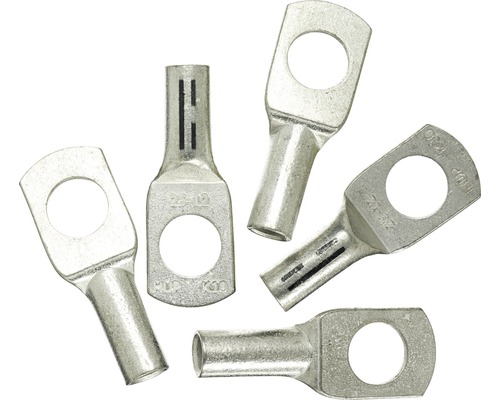 Papuci neizolați Haupa 25mm² cu inel M12, 5 bucăți, cupru Mai multe capete de cablu metalice
