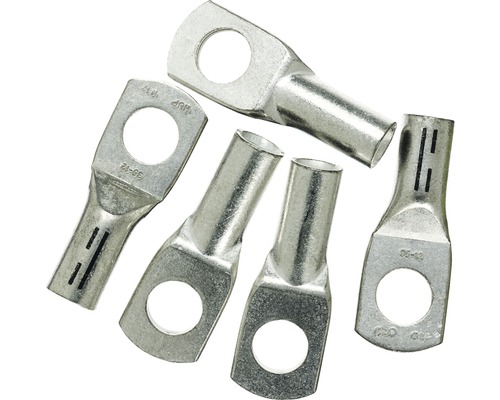 Papuci neizolați Haupa 35mm² cu inel M12, 5 bucăți, cupru Mai multe papuci de cablu metalici cu orificiu de fixare