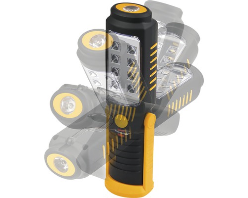 Lampă cu acumulator cu tehnologie LED și cap de lampă rotativ