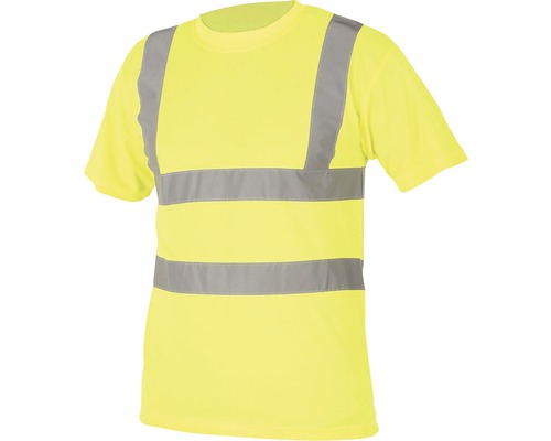 Tricou la baza gâtului Ardon din bumbac + poliester galben reflectorizant, mărimea L-0