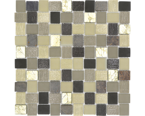 Mozaic sticlă-piatră naturală XCM R09 mix rustic 27,3x27,3 cm