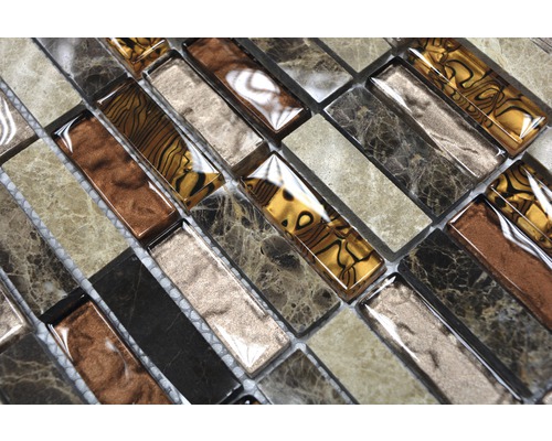 Placă de mozaic din sticlă și piatră