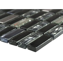 Mozaic sticlă-metal XCM SM38 negru 30x30 cm