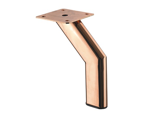 Picior de mobilă Hettich Lipsia 75x85x150 mm max. 50 kg oțel aspect de cupru Picior de mobilă metalic cu placă de montaj