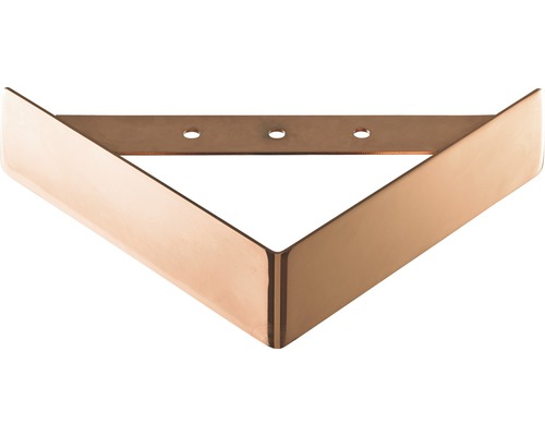 Picior de mobilă Hettich Triangle 1 150x150x45 mm max. 50 kg oțel aspect de cupru Conector unghiular din metal cu găuri de găurit pentru fixare