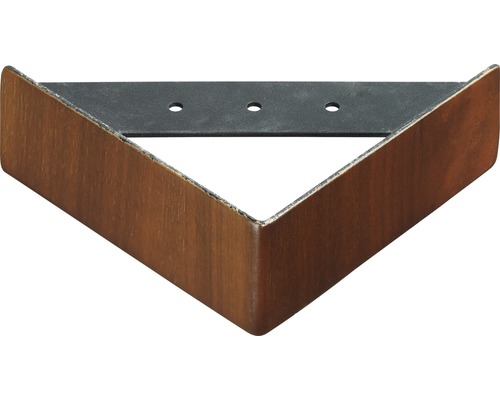 Picior de mobilă Hettich Triangle 1 150x150x45 mm max. 50 kg oțel aspect de nuc Conector unghiular din metal cu trei găuri pentru fixare