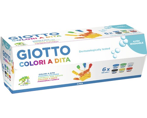 Set 6 culori pictură cu degetele Giotto 6x100 ml