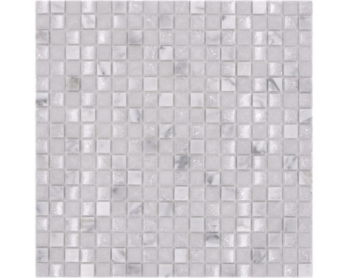 Mozaic sticlă-piatră naturală XIC 1011 alb 30,5x30,5 cm