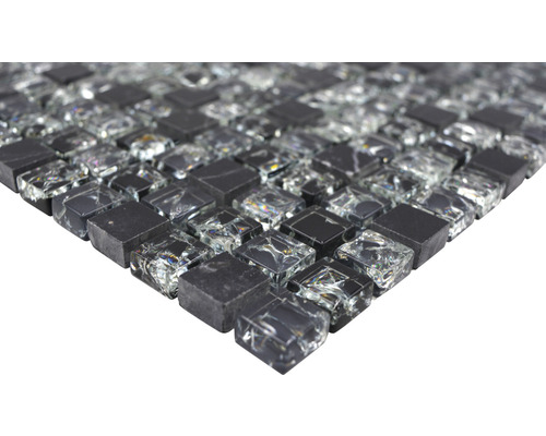 Placă mozaic din sticlă și piatră naturală