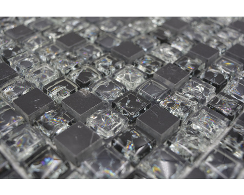 Placă de mozaic din sticlă și piatră naturală