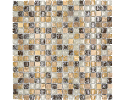 Mozaic sticlă-piatră naturală XIC 1053 bej 30,5x30,5 cm