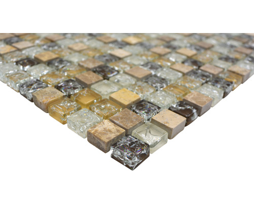 Placă de mozaic din sticlă și piatră naturală