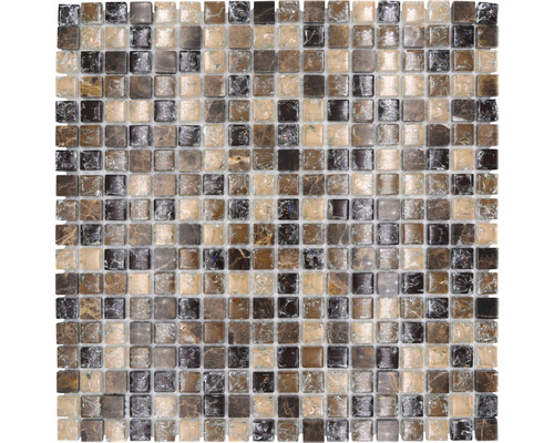 Mozaic sticlă-piatră naturală XIC 1055 maro 30,5x30,5 cm