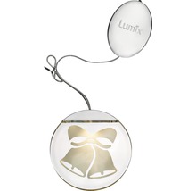 Ornament luminos cu LED Krinner Lumix Deco Lights clopoței Ø 10 cm alb neutru incl. baterii-thumb-2