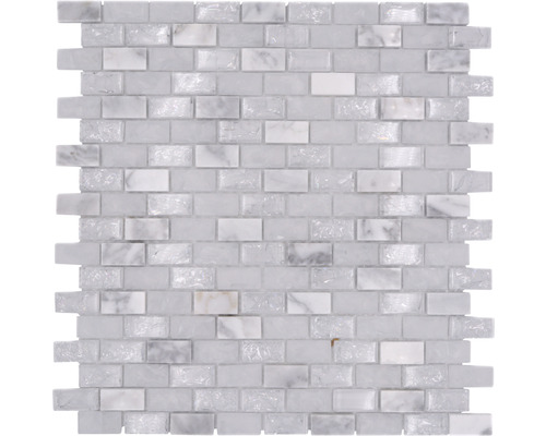 Mozaic sticlă-piatră naturală XIC B1111 alb 30x28,5 cm