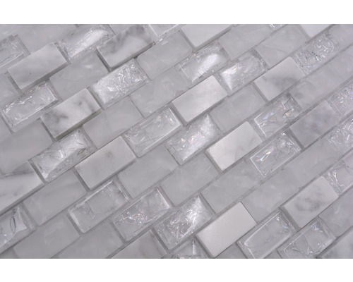 Placă de mozaic din marmură și sticlă în format dreptunghiular