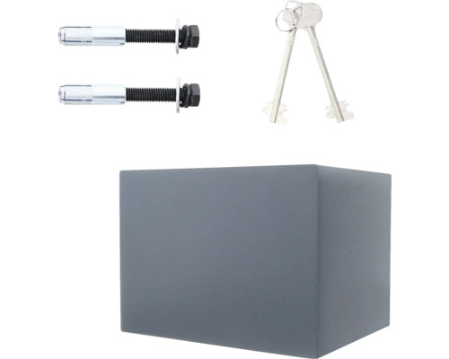 Seif gri cu material de montare și chei