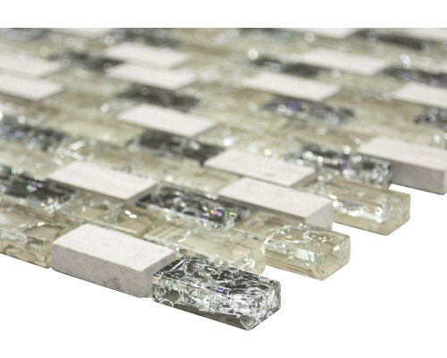 Placă de mozaic din sticlă și piatră naturală