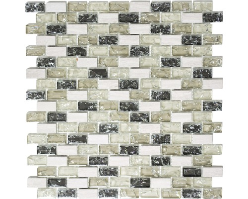 Mozaic sticlă-piatră naturală XIC B1152 mix gri 30x28,5 cm Placă de mozaic din amestec de sticlă și piatră