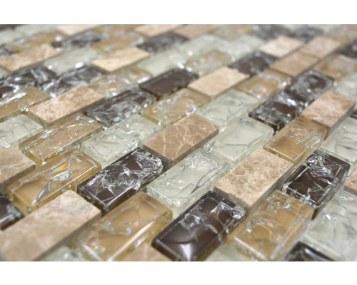 Placă de mozaic din sticlă și piatră naturală