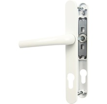 Mânere ușă cu șild Omega 92/234 mm alb, pentru tâmplărie PVC/aluminiu-thumb-0