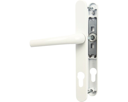 Mânere ușă cu șild Omega 92/234 mm alb, pentru tâmplărie PVC/aluminiu-0