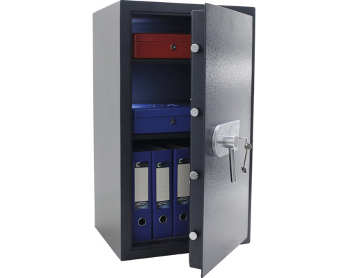 Seif de mobilier deschis cu cheie, dosare și cutii